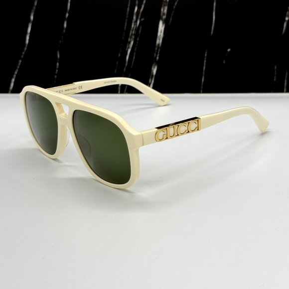 NEW GG1188S 005 GUCCI UNISEX AVIATOR WHITE SUNGLASSES GUCCI UNISEX EYEWEAR - Picture 7 of 14